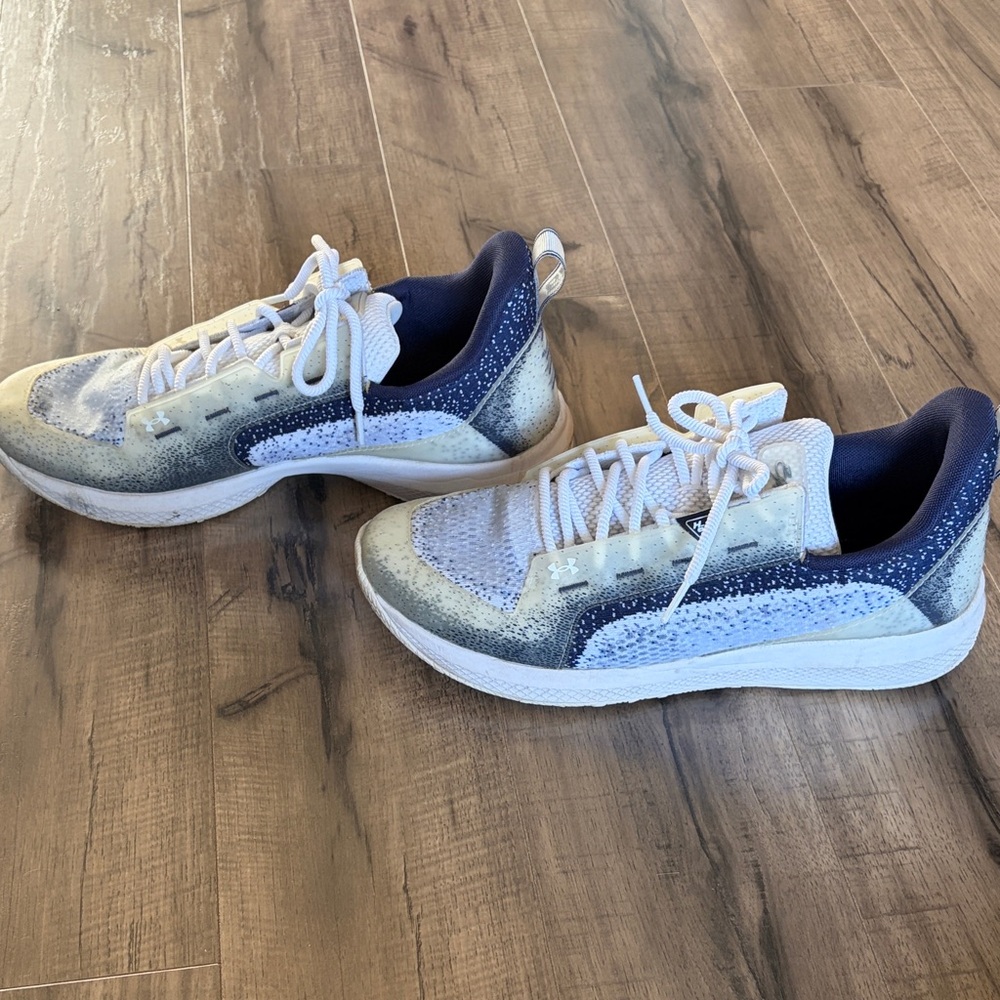 Under Armour Bryce Harper White and Blue Athletic Shoes